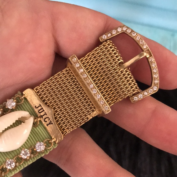 Juicy couture rhinestone bracelet shell leather - Picture 3 of 5